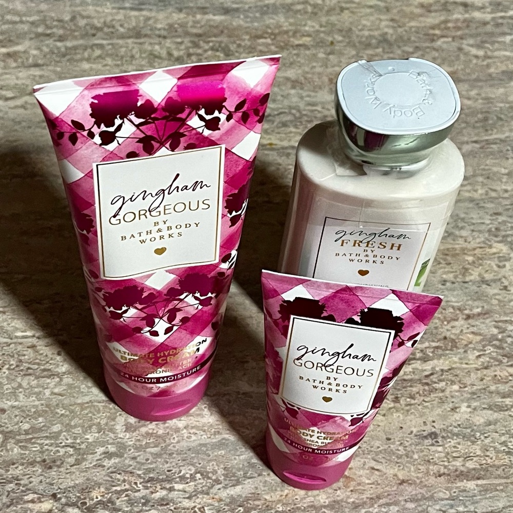Bath & Body Works Gingham Gorgeous & Gingham Fresh Body Lotion & Cream Trio